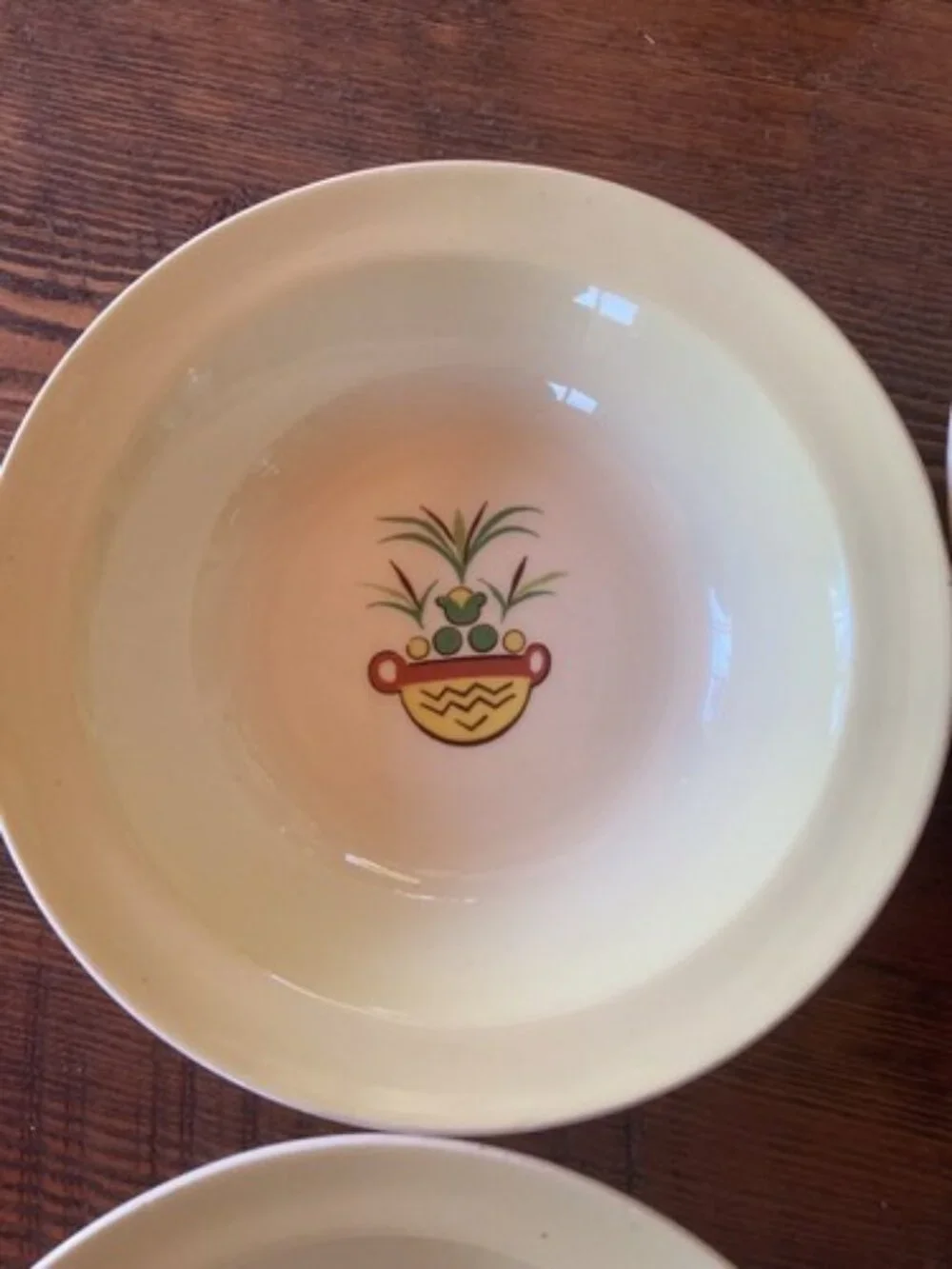 Set Of 6 Bowls Taylor Smith Taylor Swiss Provincial 6” Yellow Antique 1952